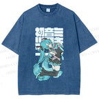 Unisex Hatsune Miku Printed Washed Tee