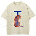 Unisex T is For Tiger Printed Washed Tee