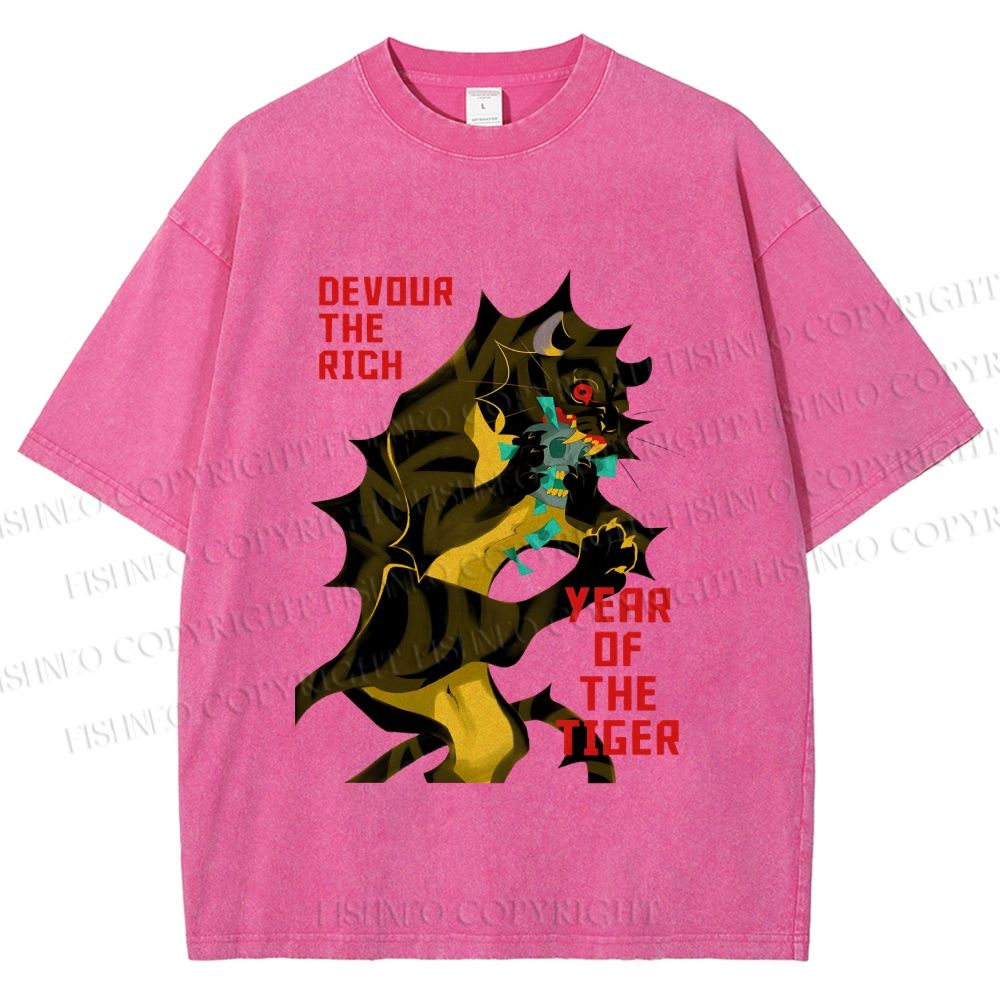 Unisex Year of the Tiger Printed Washed Tee