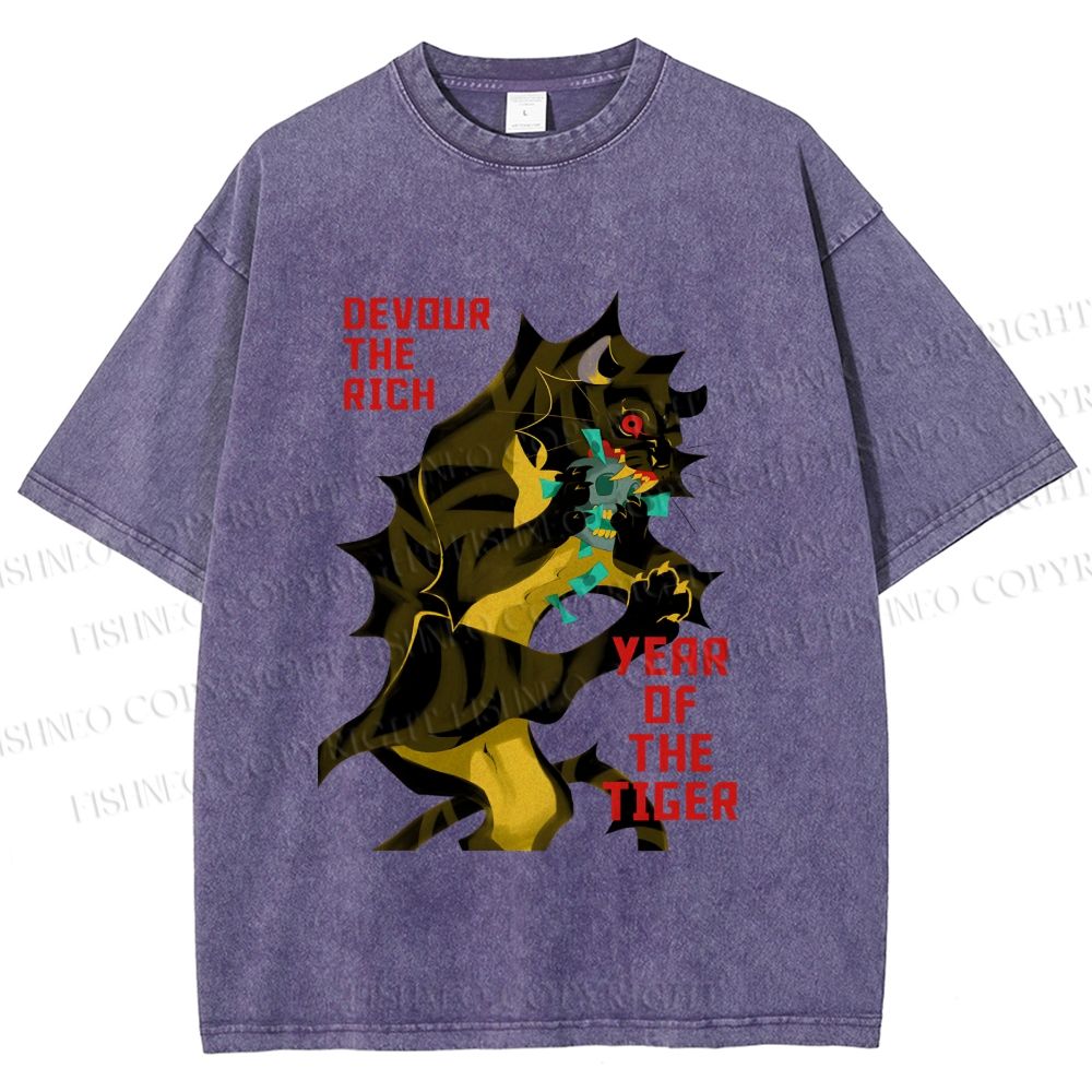Unisex Year of the Tiger Printed Washed Tee