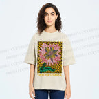 Unisex Yayoi Kusama Flower Printed Washed Tee