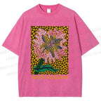 Unisex Yayoi Kusama Flower Printed Washed Tee