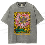 Unisex Yayoi Kusama Flower Printed Washed Tee