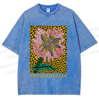 Unisex Yayoi Kusama Flower Printed Washed Tee