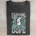 Unisex Bunny Feeling Dope Rabbit Vintage Washed Folded T-shirt