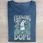 Unisex Bunny Feeling Dope Rabbit Vintage Washed Folded T-shirt