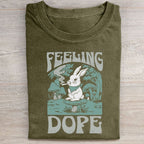 Unisex Bunny Feeling Dope Rabbit Vintage Washed Folded T-shirt