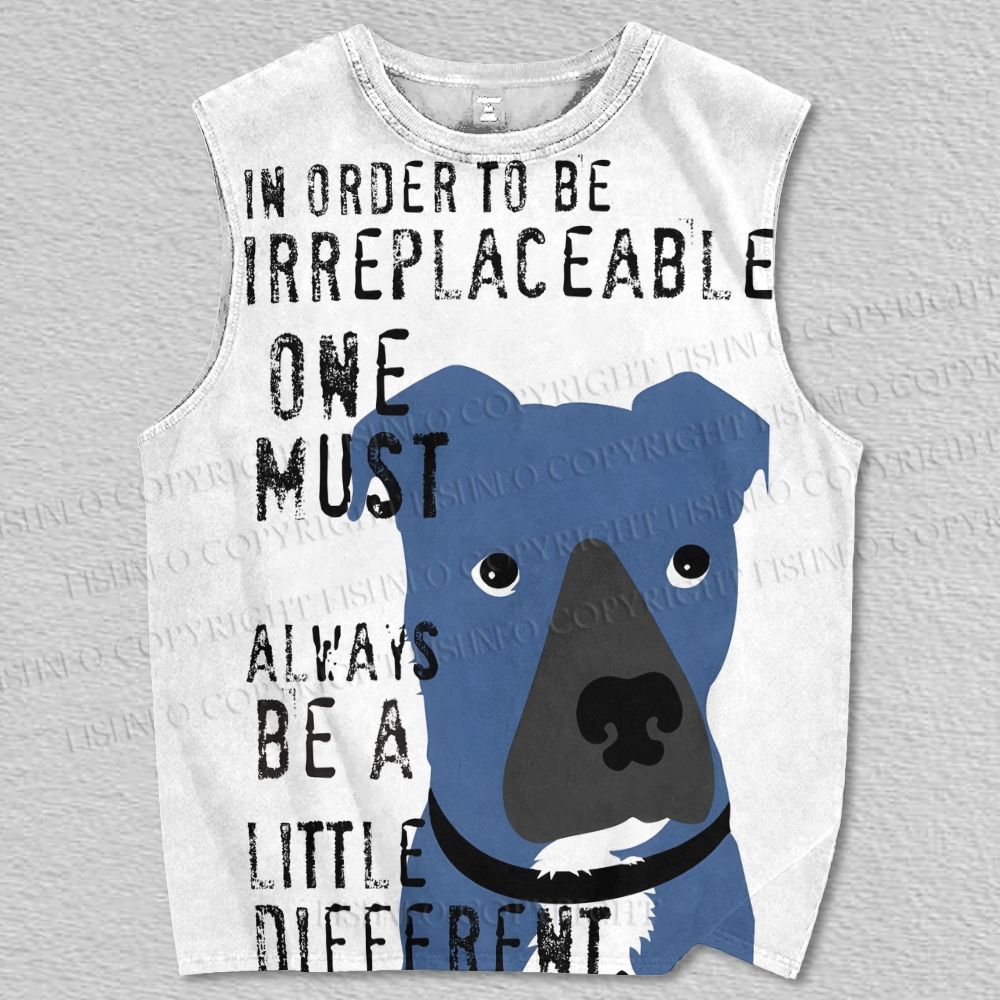Unisex Blue Nose Pitbull Dog Printed Tank Top