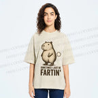 Unisex Sometimes I Just Be Fartin Capybara Printed Washed Tee