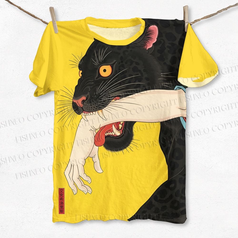 Unisex Black Panther Printed Classic T-shirt