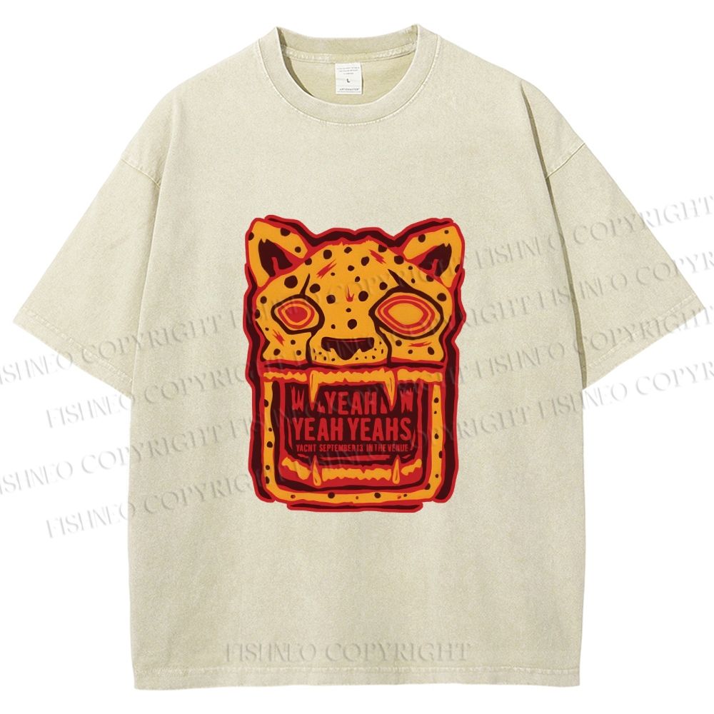 Unisex Panther in Magma Printed Washed Tee