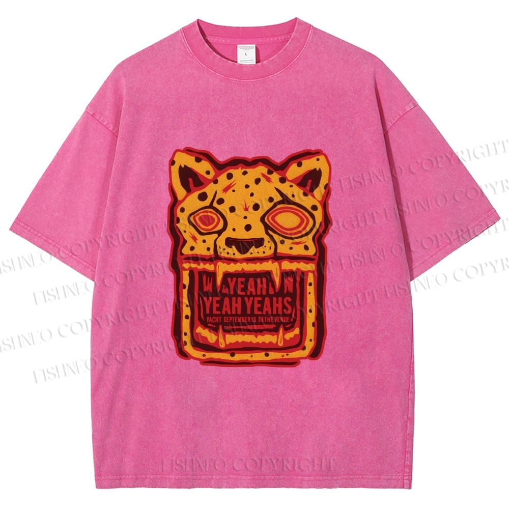 Unisex Panther in Magma Printed Washed Tee
