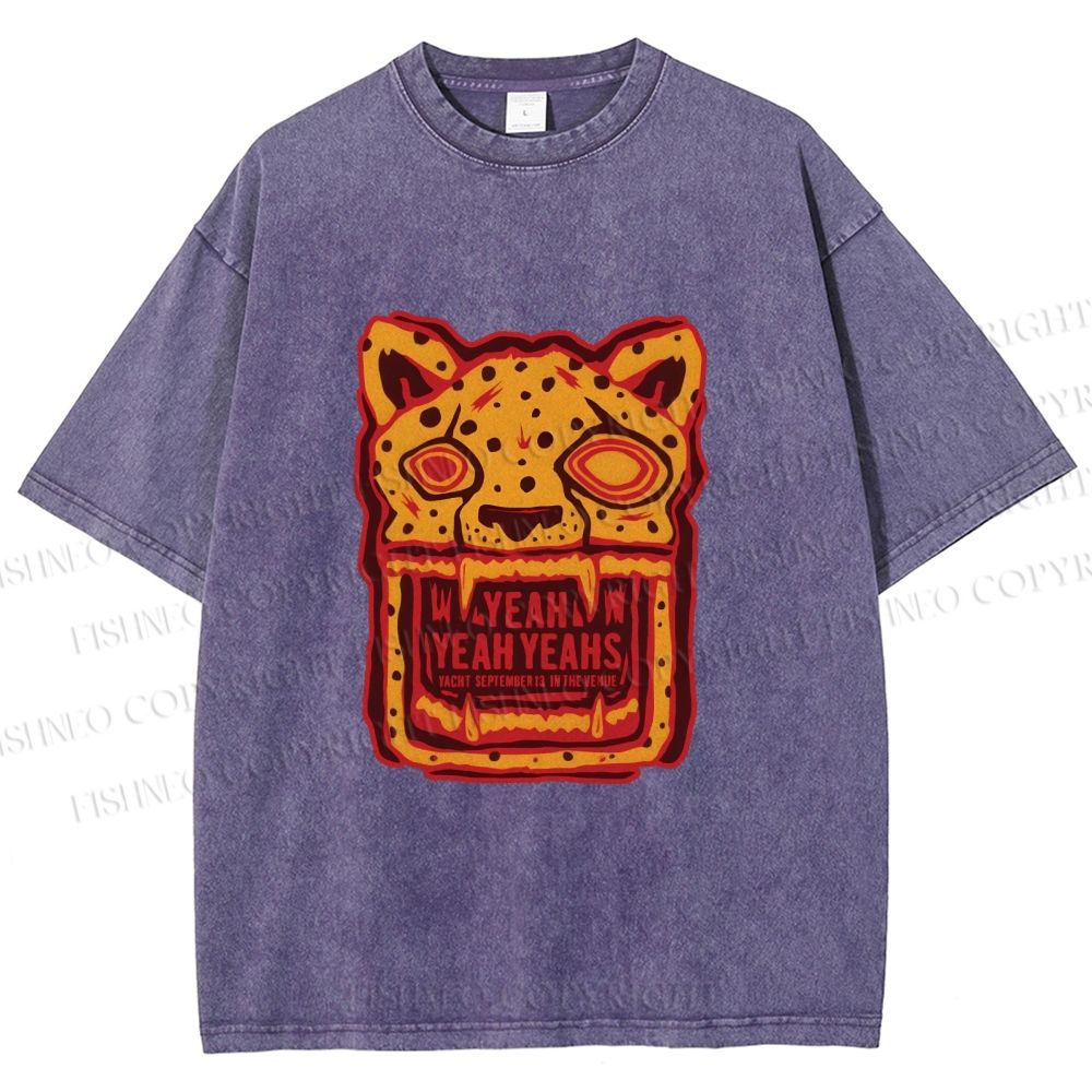 Unisex Panther in Magma Printed Washed Tee