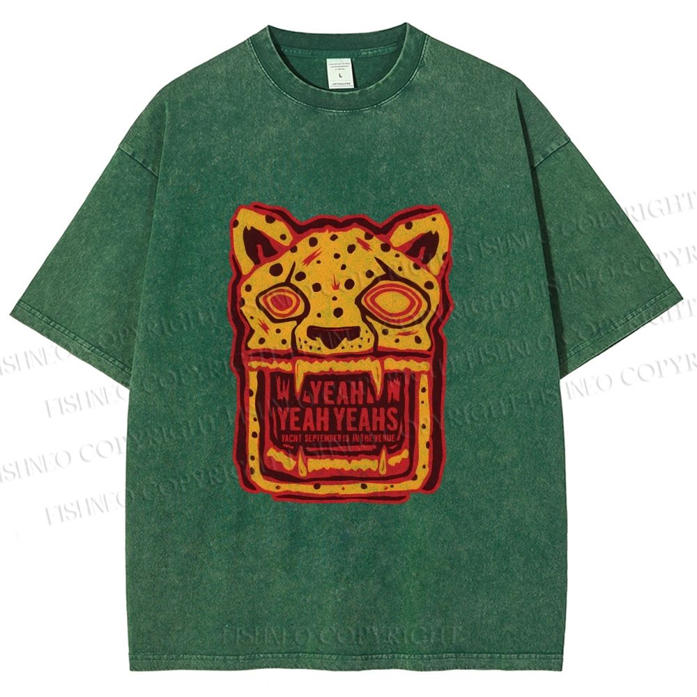 Unisex Panther in Magma Printed Washed Tee
