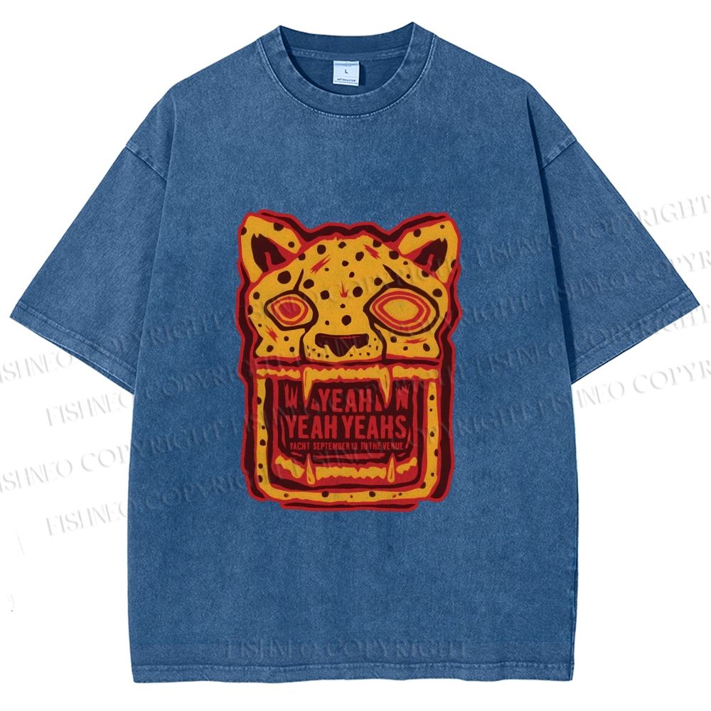 Unisex Panther in Magma Printed Washed Tee