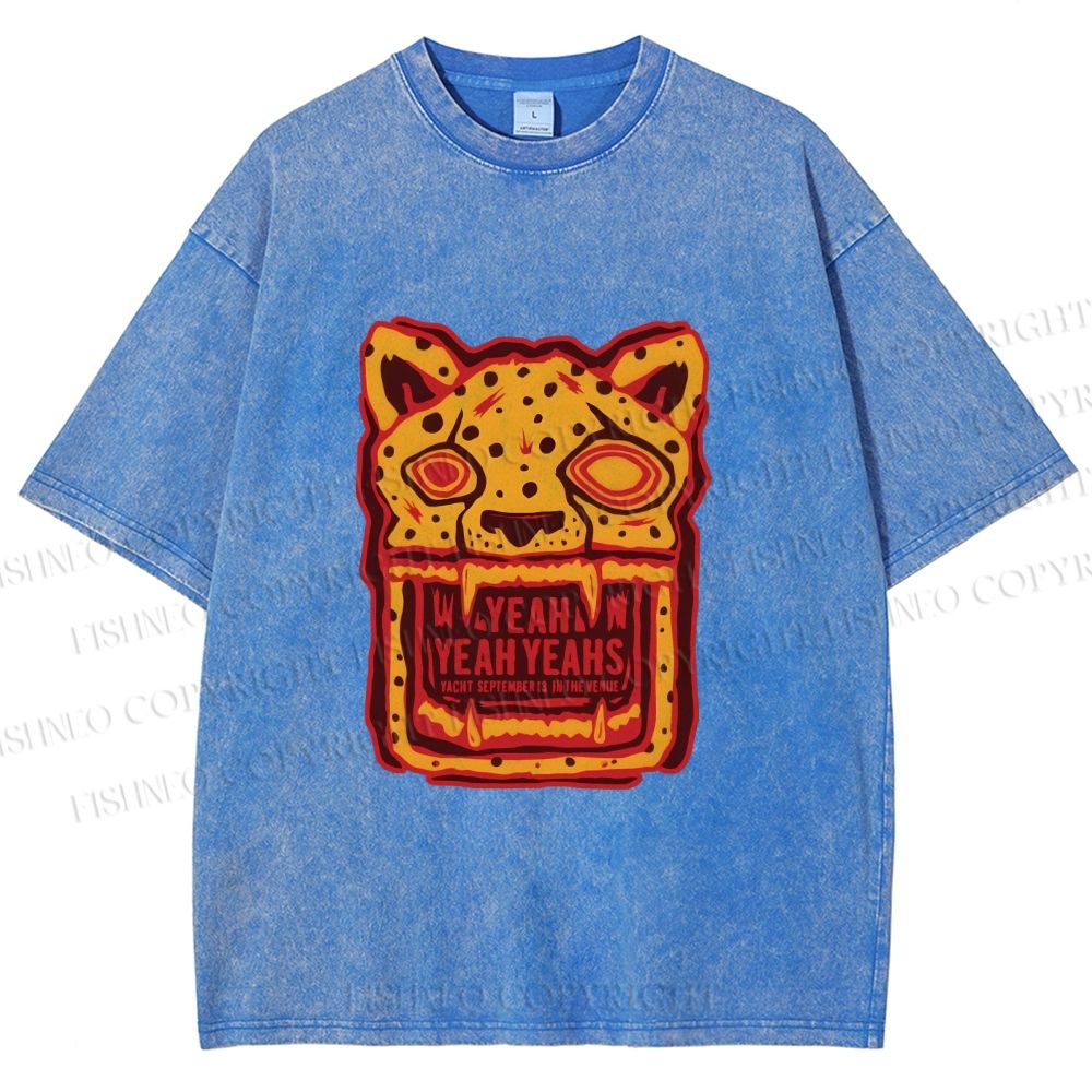 Unisex Panther in Magma Printed Washed Tee