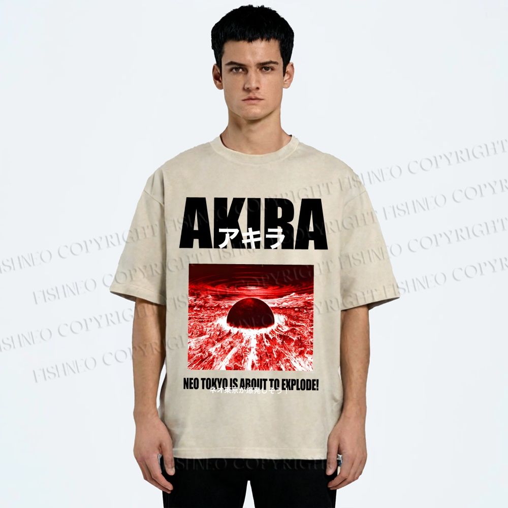 Unisex Akira Neo Tokyo Printed Washed Tee