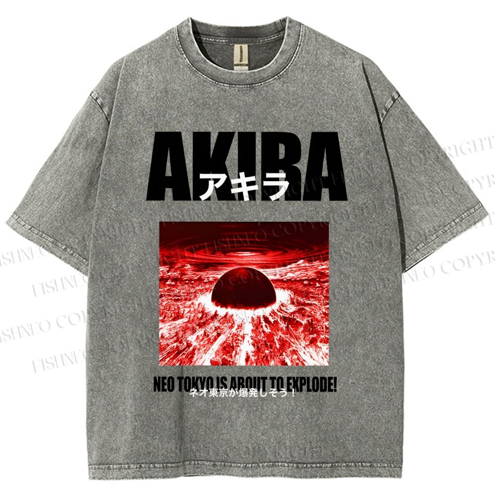 Unisex Akira Neo Tokyo Printed Washed Tee