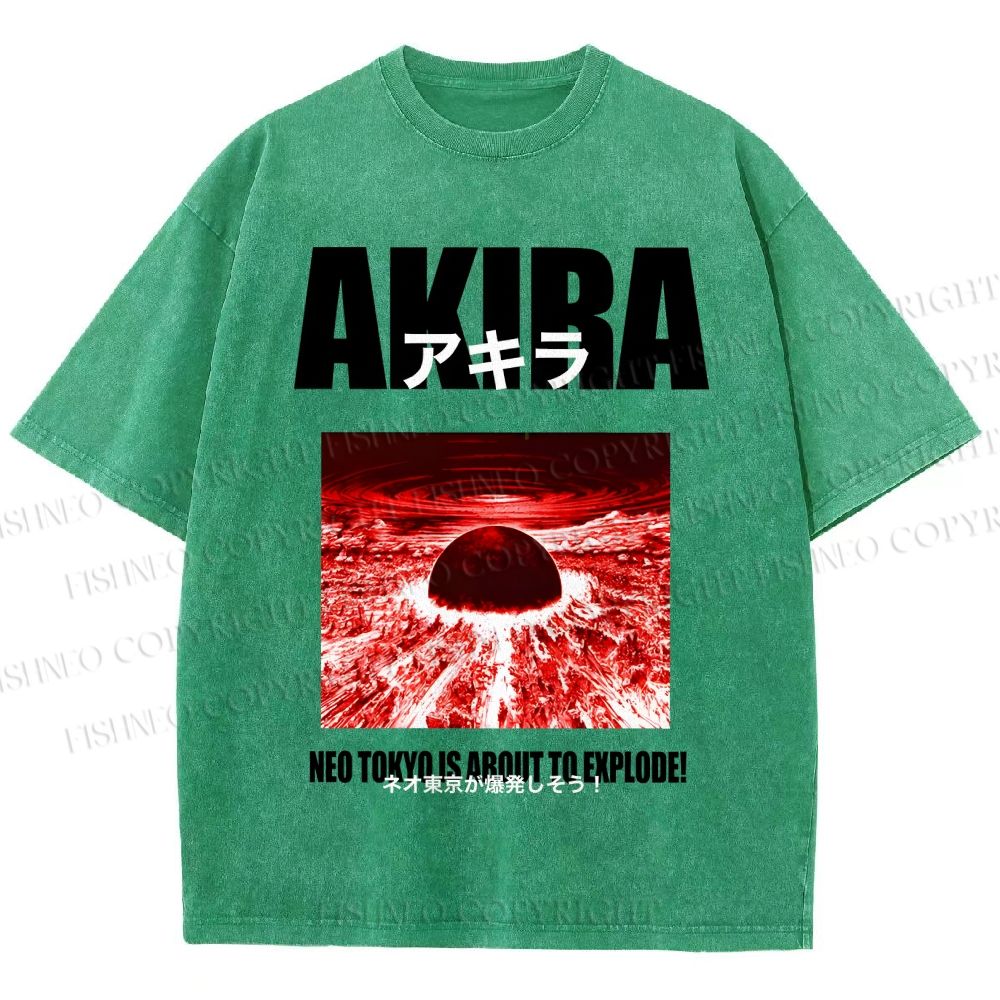 Unisex Akira Neo Tokyo Printed Washed Tee