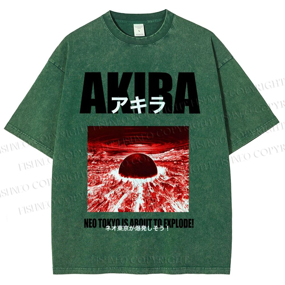 Unisex Akira Neo Tokyo Printed Washed Tee