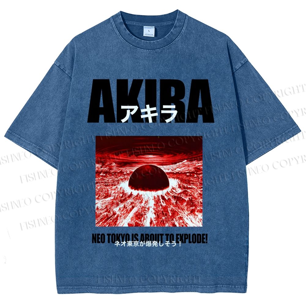 Unisex Akira Neo Tokyo Printed Washed Tee