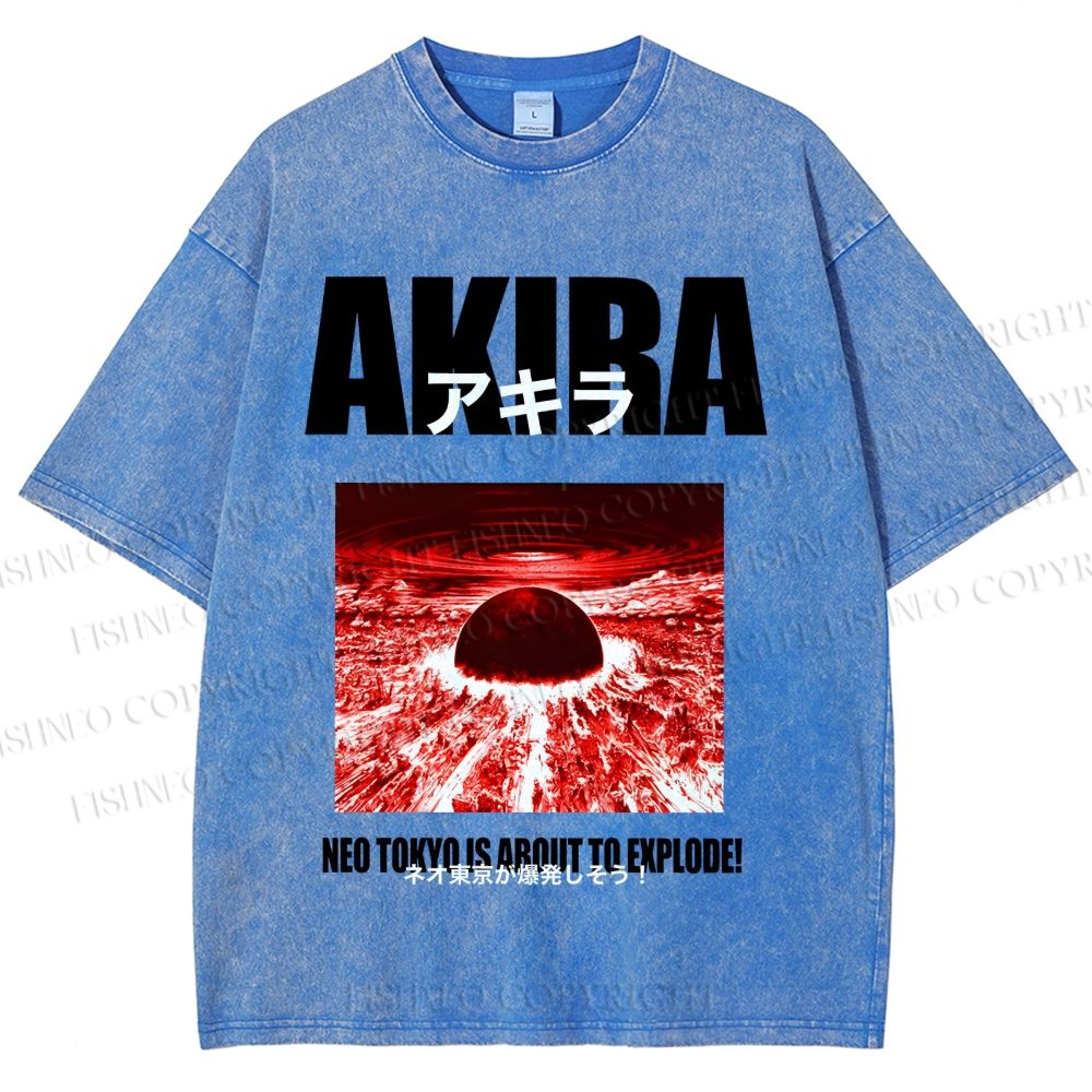 Unisex Akira Neo Tokyo Printed Washed Tee