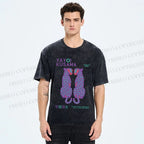 Unisex Yayoi Kusama Polka Dot Leopard Printed Washed Tee