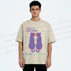 Unisex Yayoi Kusama Polka Dot Leopard Printed Washed Tee
