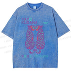 Unisex Yayoi Kusama Polka Dot Leopard Printed Washed Tee