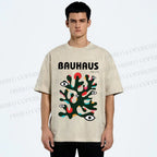 Unisex Bauhaus Art Eye Printed Washed Tee