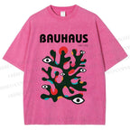 Unisex Bauhaus Art Eye Printed Washed Tee