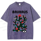 Unisex Bauhaus Art Eye Printed Washed Tee