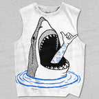 Unisex Shark Hang Loose Printed Tank Top