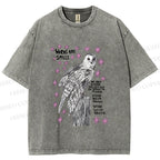 Unisex Owl Words Are Spells Printed Washed Tee