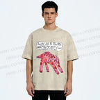 Unisex Pink Sheep Cant Understand Printed Washed Tee
