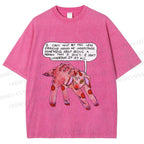 Unisex Pink Sheep Cant Understand Printed Washed Tee
