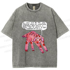 Unisex Pink Sheep Cant Understand Printed Washed Tee