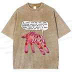 Unisex Pink Sheep Cant Understand Printed Washed Tee