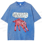 Unisex Pink Sheep Cant Understand Printed Washed Tee