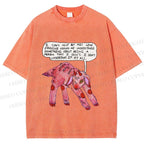 Unisex Pink Sheep Cant Understand Printed Washed Tee