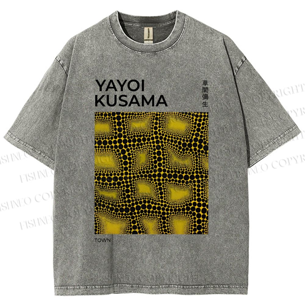 Unisex Yayoi Kusama Infinity Nets Printed Washed Tee