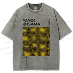 Unisex Yayoi Kusama Infinity Nets Printed Washed Tee