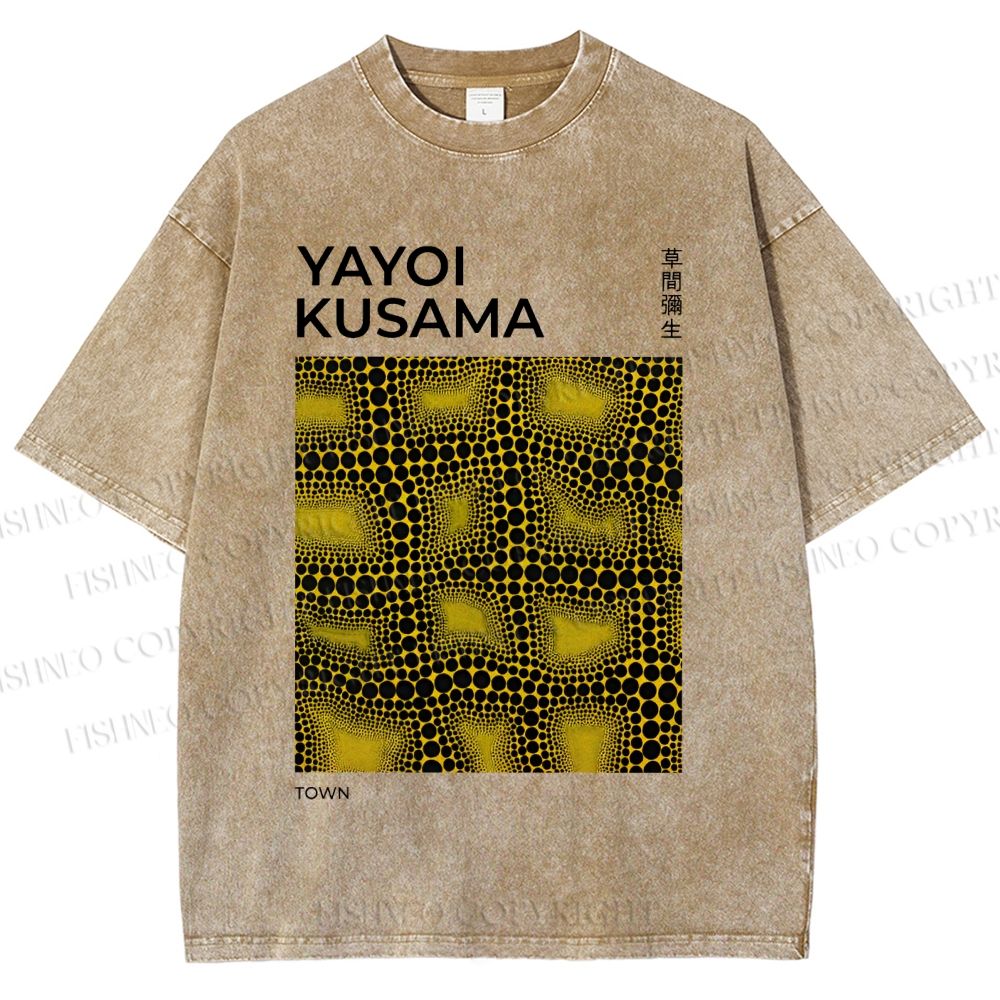 Unisex Yayoi Kusama Infinity Nets Printed Washed Tee
