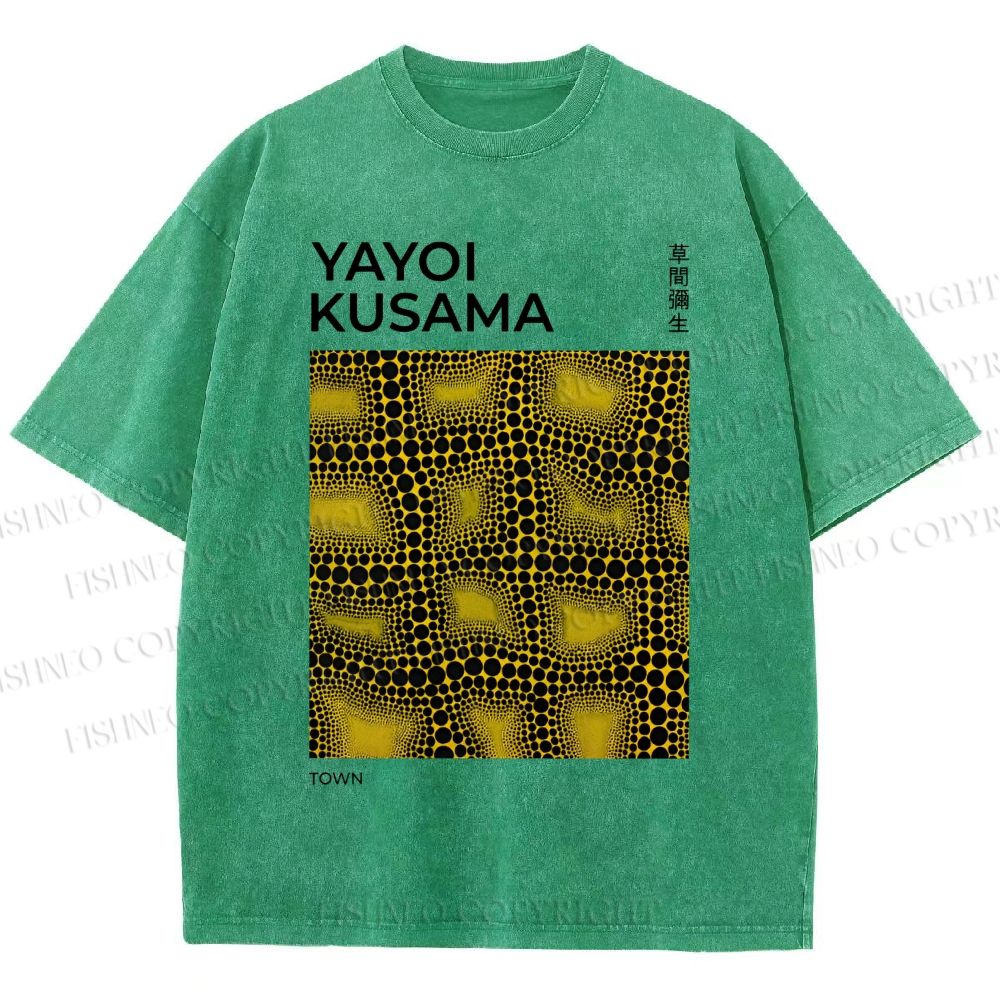 Unisex Yayoi Kusama Infinity Nets Printed Washed Tee