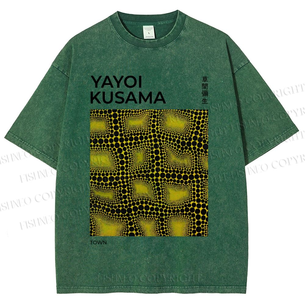 Unisex Yayoi Kusama Infinity Nets Printed Washed Tee