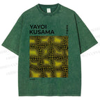 Unisex Yayoi Kusama Infinity Nets Printed Washed Tee
