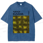 Unisex Yayoi Kusama Infinity Nets Printed Washed Tee