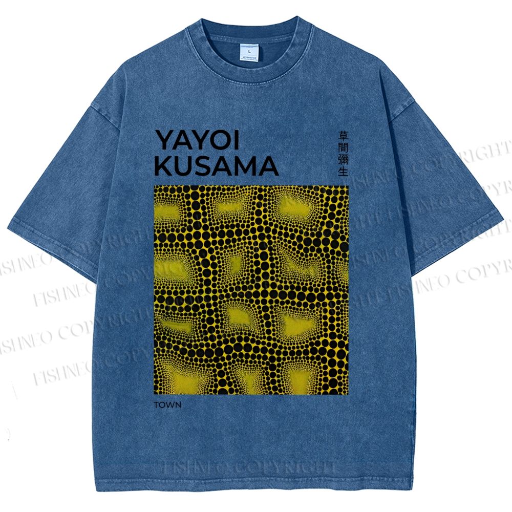 Unisex Yayoi Kusama Infinity Nets Printed Washed Tee