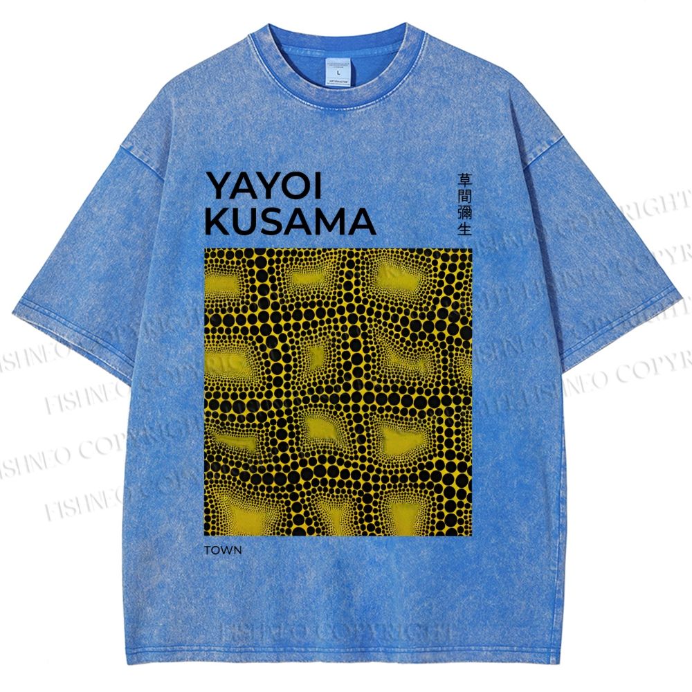 Unisex Yayoi Kusama Infinity Nets Printed Washed Tee