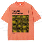 Unisex Yayoi Kusama Infinity Nets Printed Washed Tee